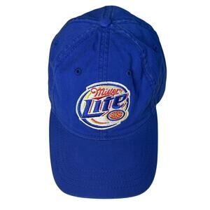 2005 Miller Lite Royal Blue Strap Back H3 Sport Gear Ball Cap Vintage
